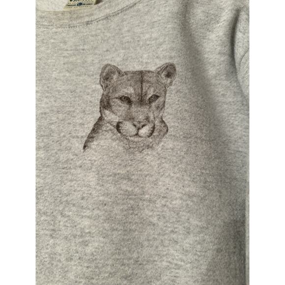 RARE Mountain Lion Sweatshirt Big Graphic Cotton Grove 90s Crewneck LARGE READ - Picture 4 of 12